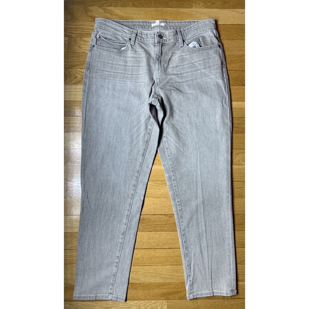 Eileen Fisher Women's Organic‎ Cotton Gray Wash Slim Skinny Jeans Mid Rise Sz 12